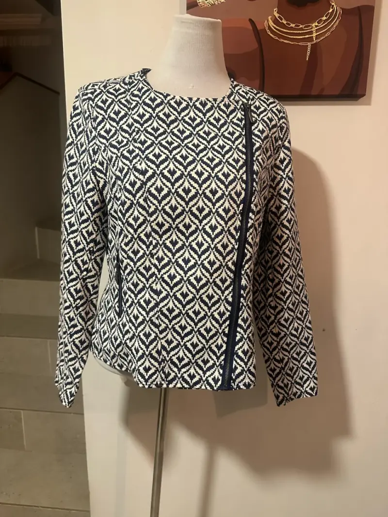 🖤Chaqueta estampada blanco y negro estilo casual🖤 - 2
