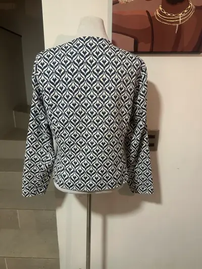 🖤Chaqueta estampada blanco y negro estilo casual🖤 - miniatura 4