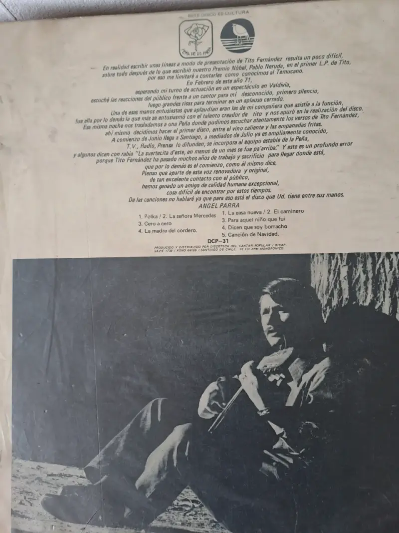 Vinilo Tito Fernández El Temucano - 5