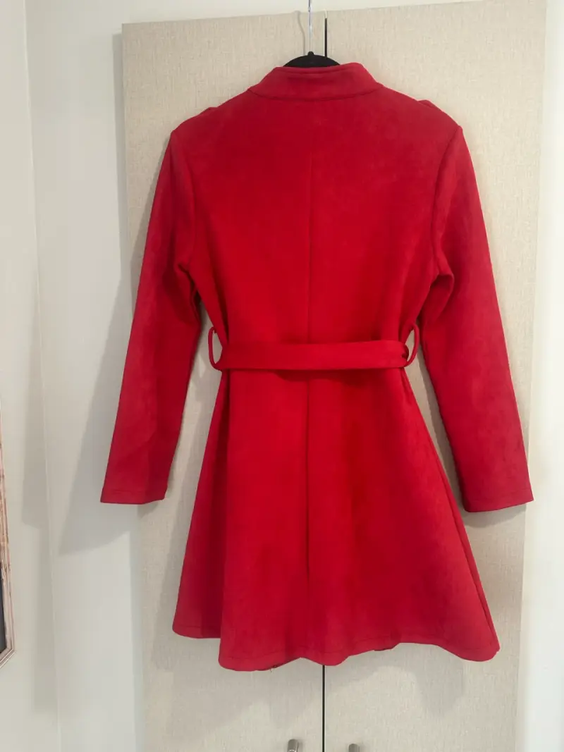 🖤Abrigo rojo delgado de gamuza con cierre🖤 - 5
