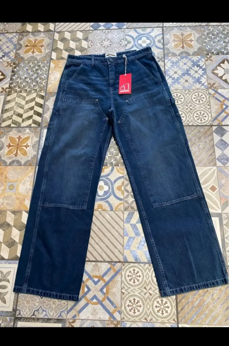 Jeans baggy americano nuevos de mezclilla azul