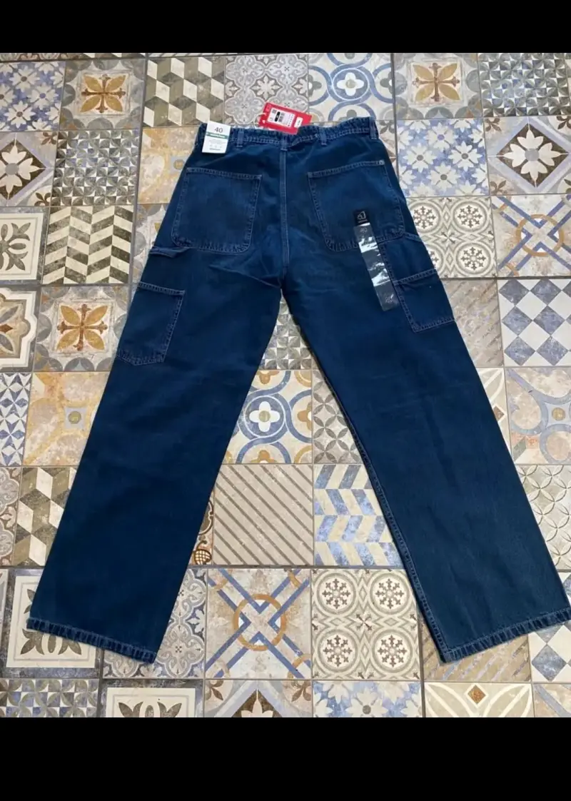 Jeans baggy americano nuevos de mezclilla azul - 2