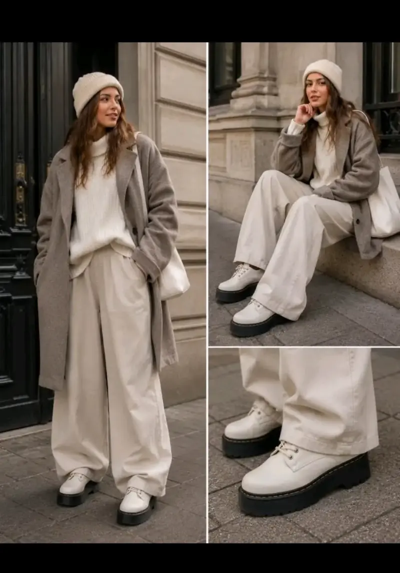 Zapatos de plataforma blancos unisex talla 39 - 2