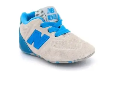 Zapatillas de bebé New Balance grises y azules - miniatura 4