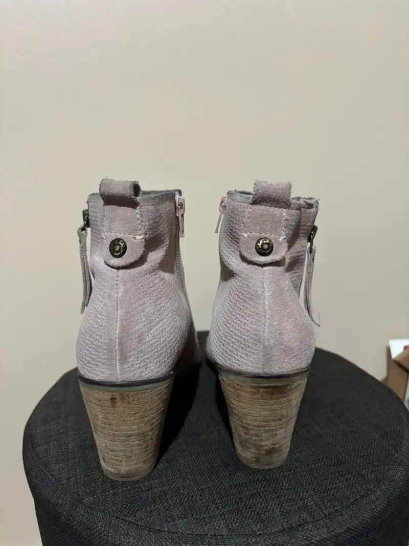 Botines de gamuza gris con cierre lateral - 3