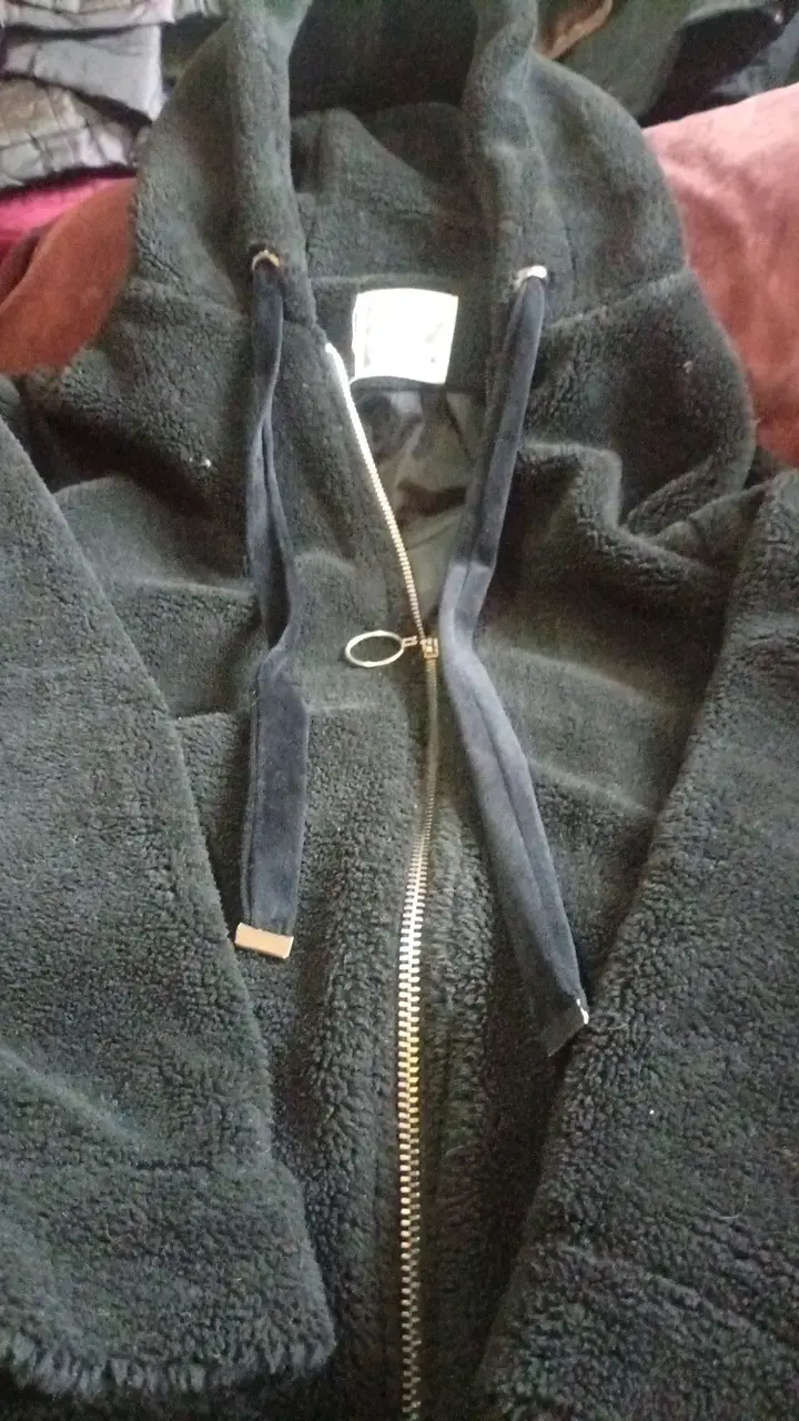 Chaqueta de lana negra con cierre - 2