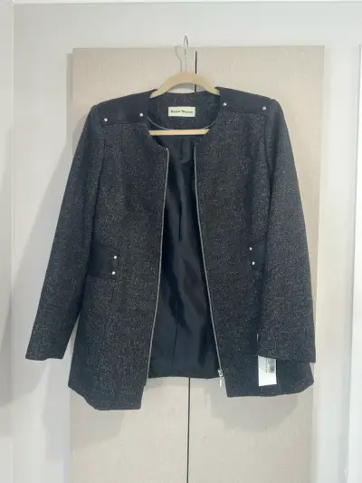 🖤Abrigo o blazer largo gris🖤 - miniatura 5