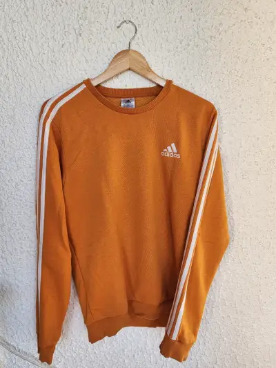 Polerón Adidas naranja con franjas blancas - miniatura 1