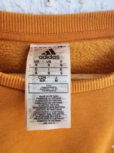 Polerón Adidas naranja con franjas blancas - miniatura 2