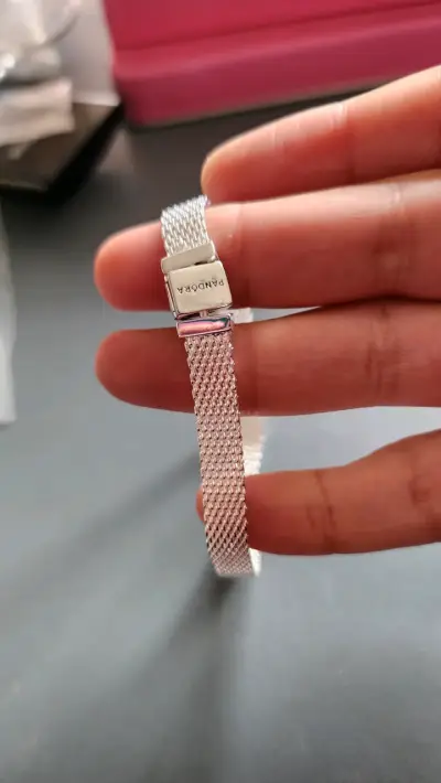 Pulsera de malla plateada Pandora - miniatura 1