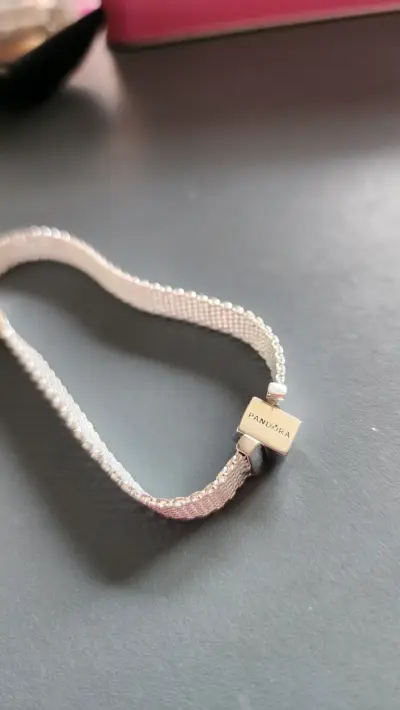 Pulsera de malla plateada Pandora - miniatura 2