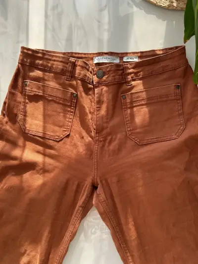 Pantalones Basement flare color terracota - miniatura 1