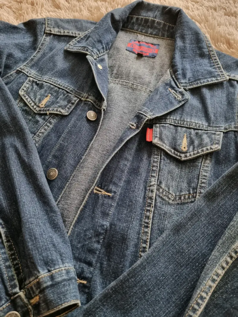 Chaqueta de mezclilla azul para mujer - 2