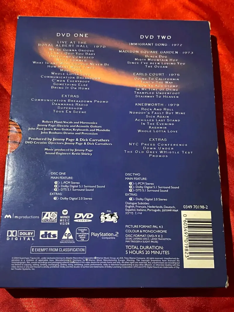 Set de DVDs Led Zeppelin en concierto original - 2