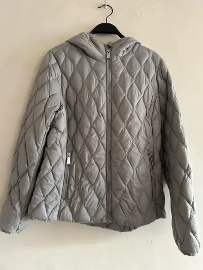 Chaqueta acolchada gris con capucha MICHAEL KORS - miniatura 1