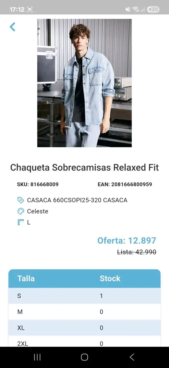 Chaqueta de mezclilla azul claro para hombre - 2