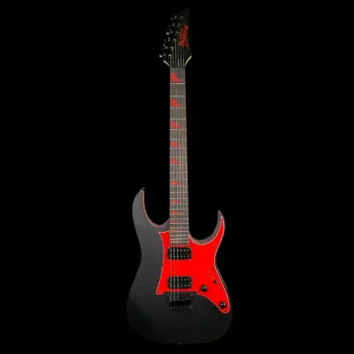 Guitarra eléctrica negra con detalles rojos - miniatura 2