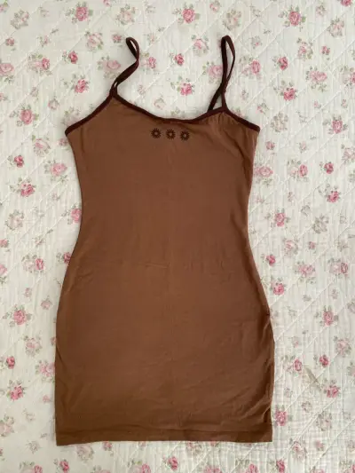 vestido ajustado marrón - miniatura 1