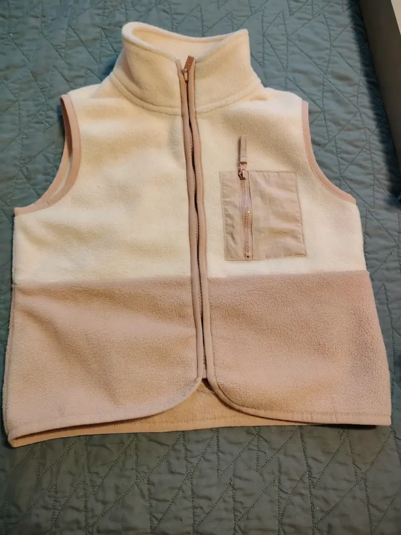 Chaleco polar rosa para niña con camisa - 2