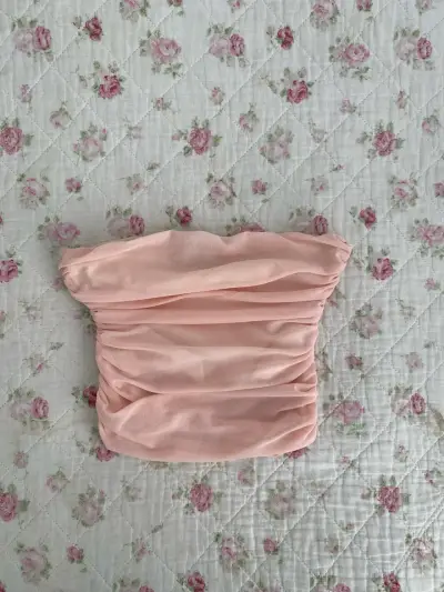 Top bandeau rosa suave - miniatura 1