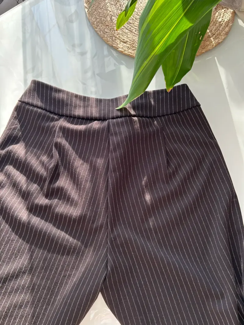 Pantalones de vestir a rayas marrones - 2