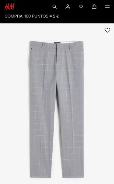 Pantalones de vestir grises a cuadros H&M - miniatura 1