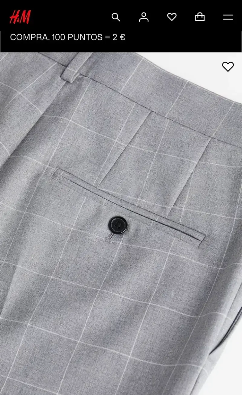 Pantalones de vestir grises a cuadros H&M - 4