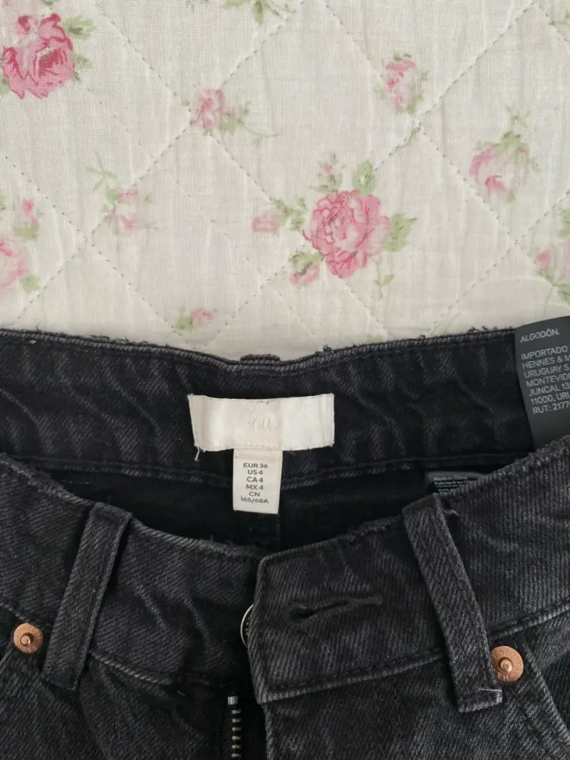 shorts de mezclilla negros h&m - 2