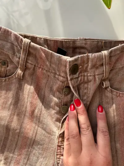 Jeans MANGO de mezclilla marrón desgastado - miniatura 1