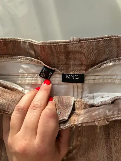 Jeans MANGO de mezclilla marrón desgastado - miniatura 3