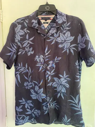 Camisa Tommy Hilfiger floral azul - miniatura 1