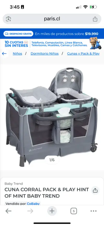 Cuna Corral Pack & Play Baby Trend - miniatura 1