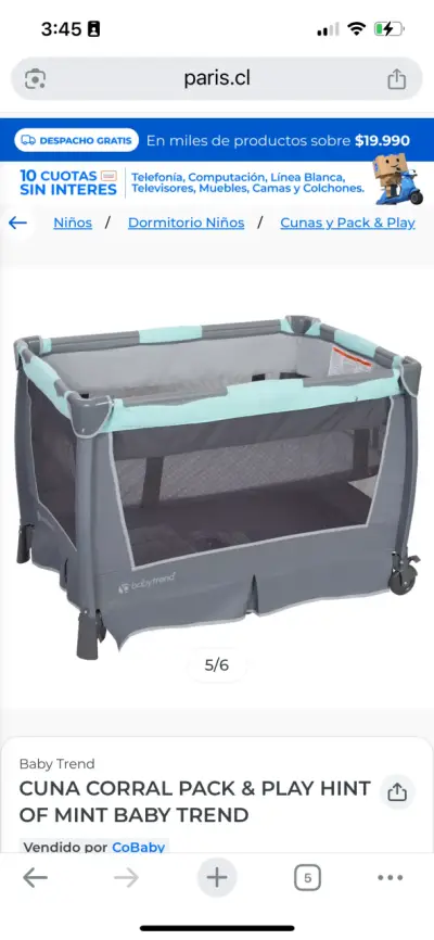 Cuna Corral Pack & Play Baby Trend - miniatura 5