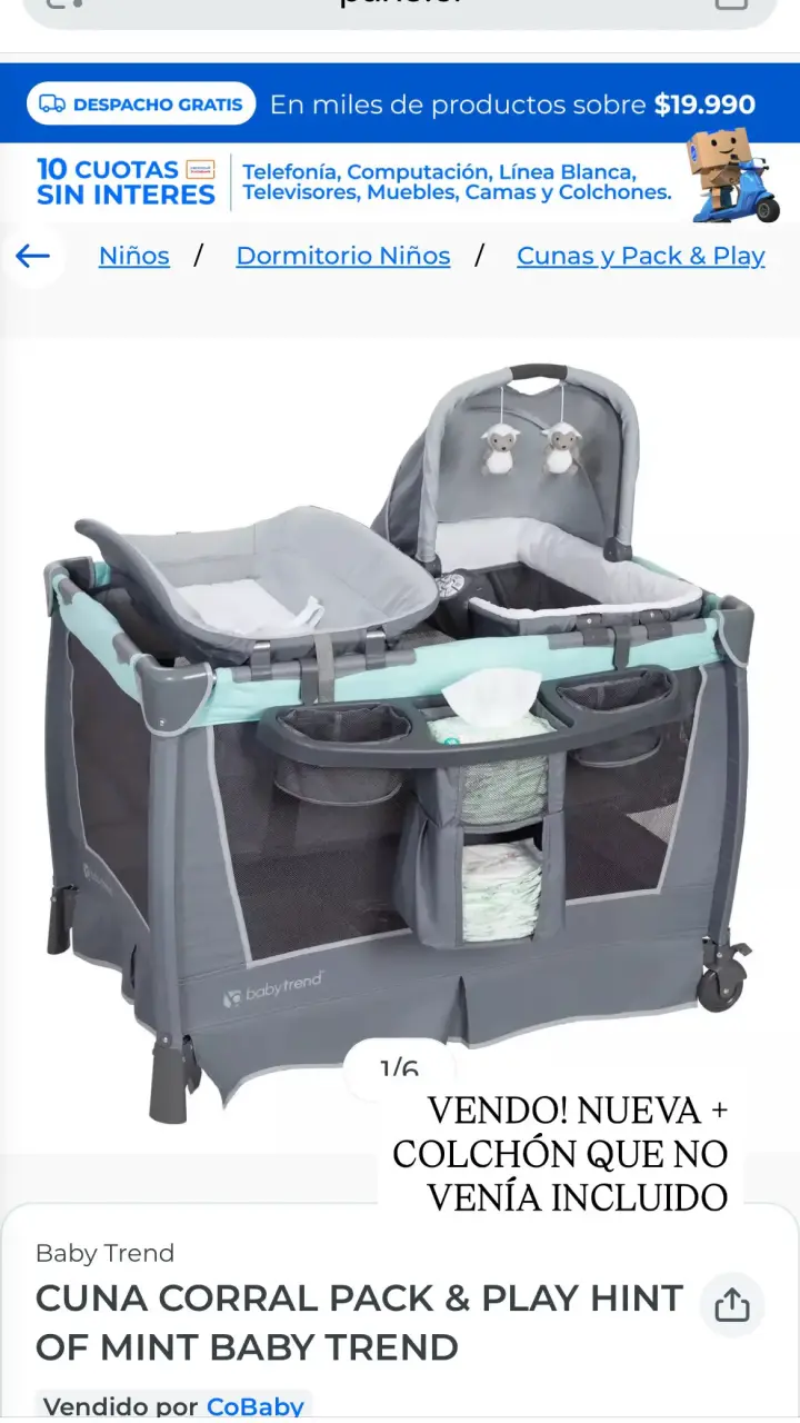 Cuna Corral Pack & Play Baby Trend - 6