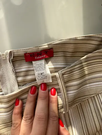Pantalones a rayas beige de mujer - miniatura 5