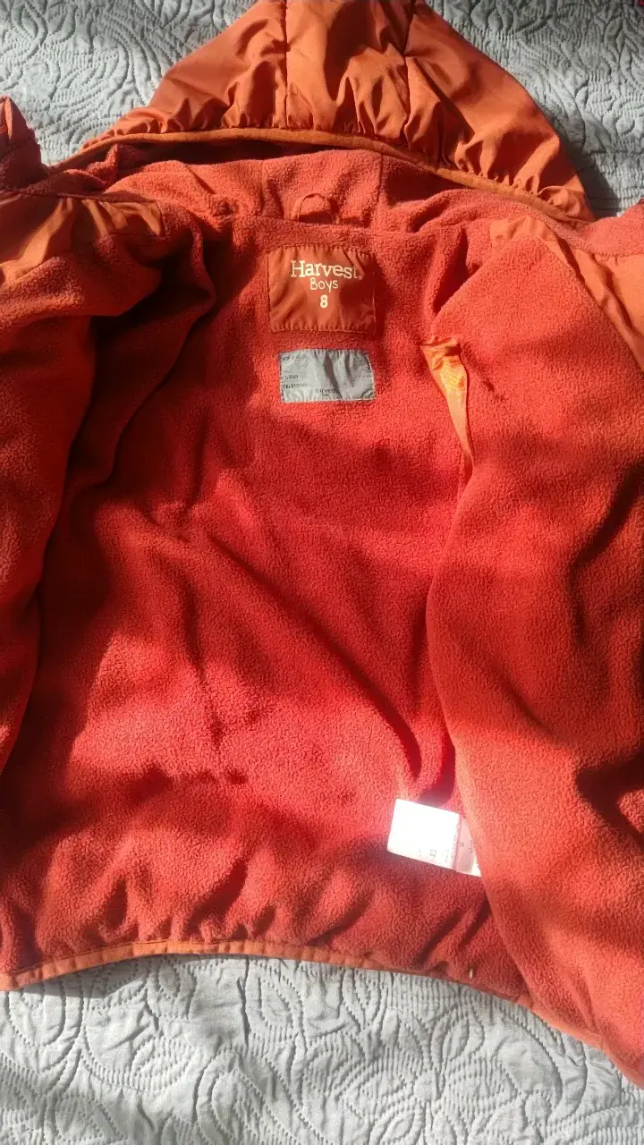 Chaqueta acolchada naranja con capucha - 3