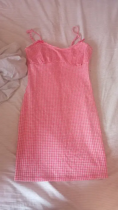 Vestido corto a cuadros - miniatura 1
