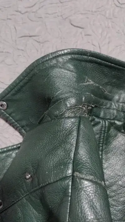 Chaqueta de cuero verde Zara para mujer - miniatura 5