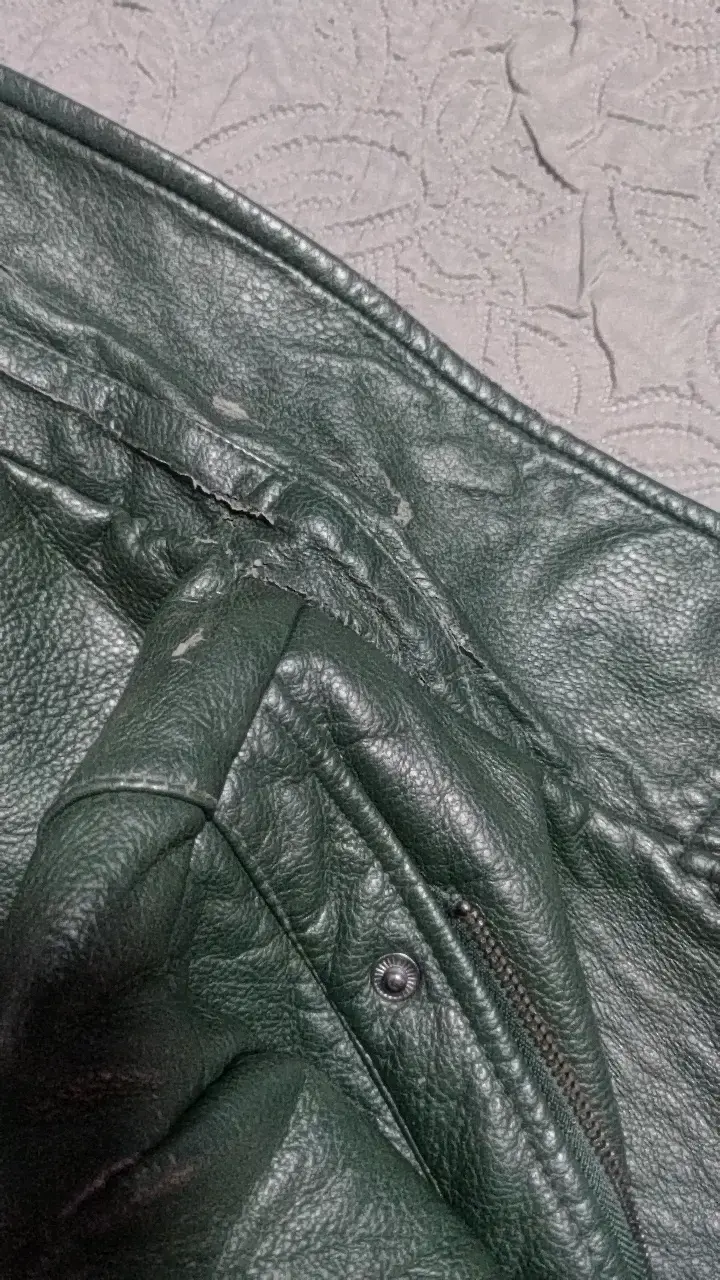 Chaqueta de cuero verde Zara para mujer - 6