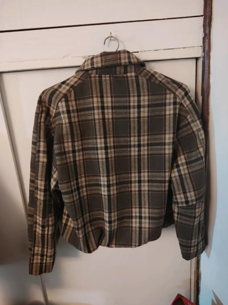 Chaqueta a cuadros marrón marca Icono - 2