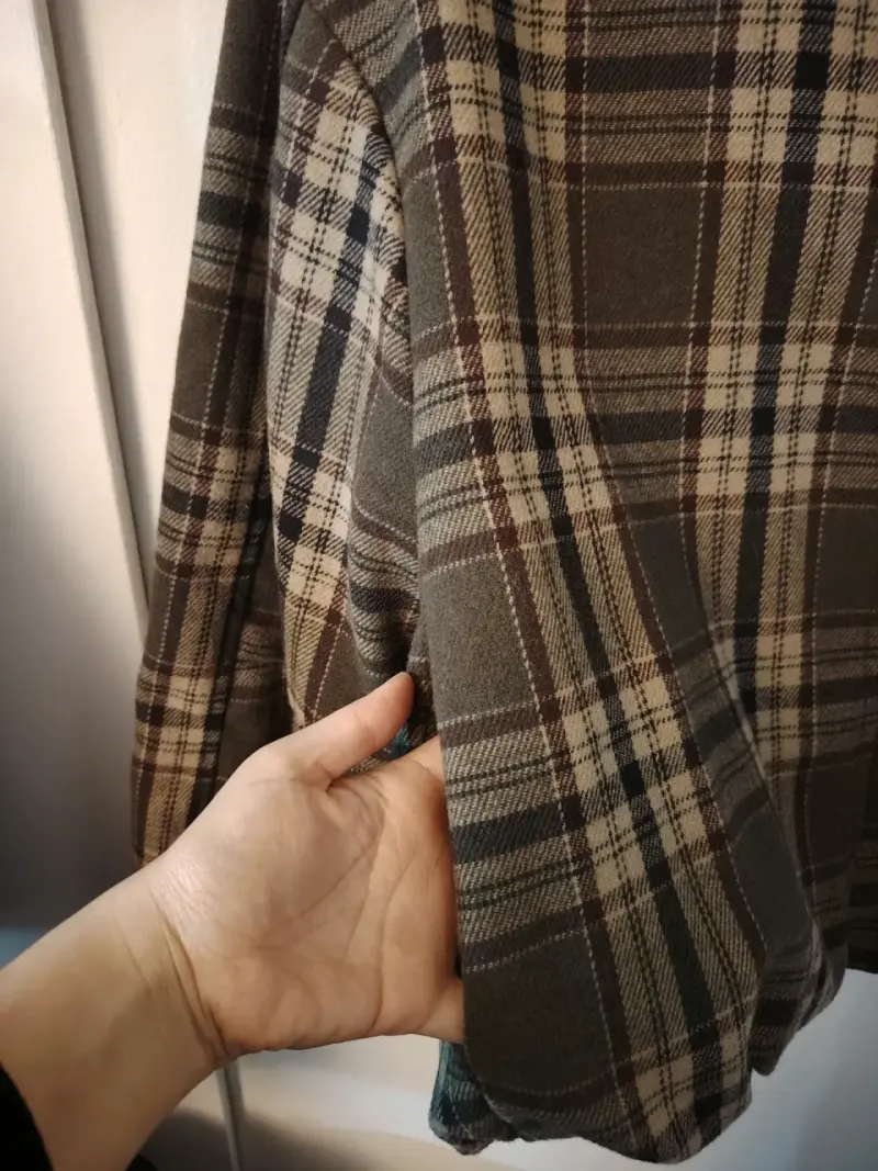 Chaqueta a cuadros marrón marca Icono - 3