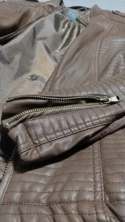 Chaqueta de cuero marrón Wados talla M - miniatura 5