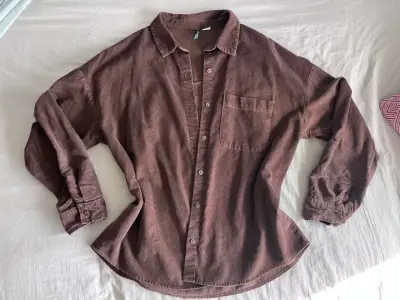 Camisa de pana marrón para mujer - miniatura 1