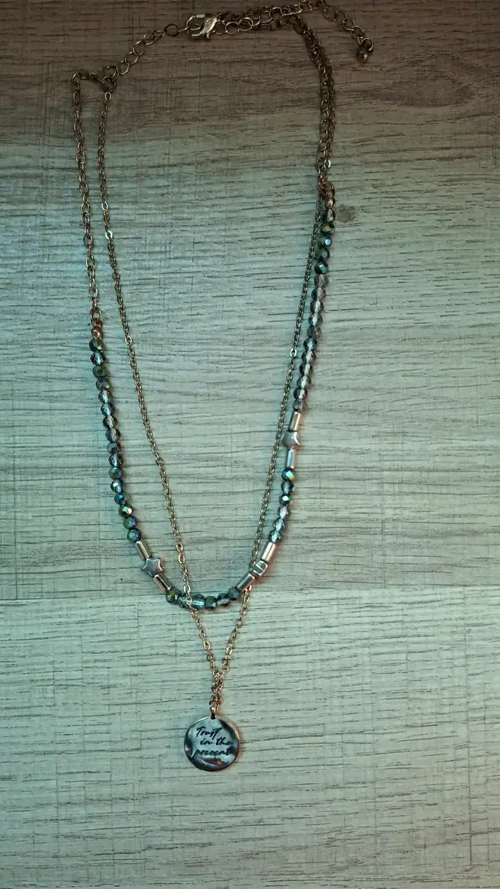 Collar doble con dije de sol y luna - 2