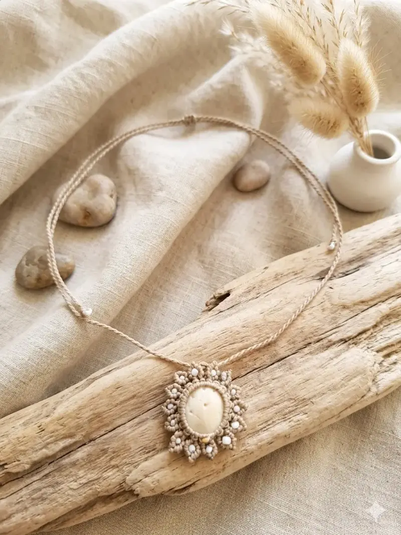 Collar artesanal con piedra natural - 5