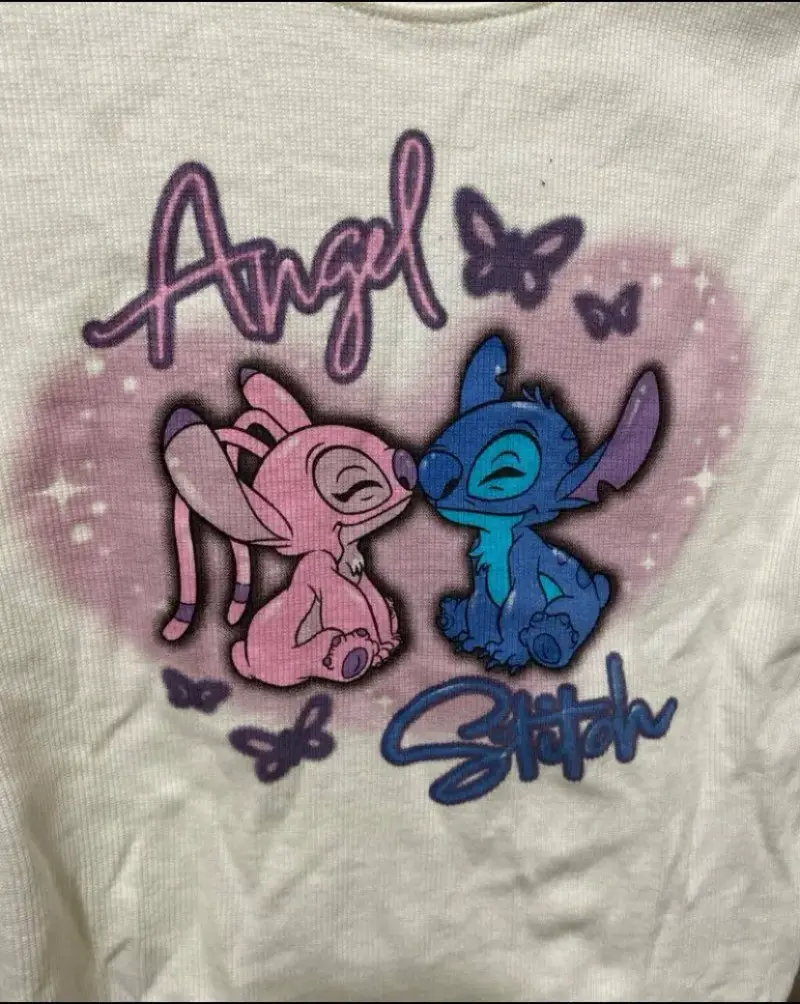 Polera manga larga H&M Angel y Stitch Niña - 2
