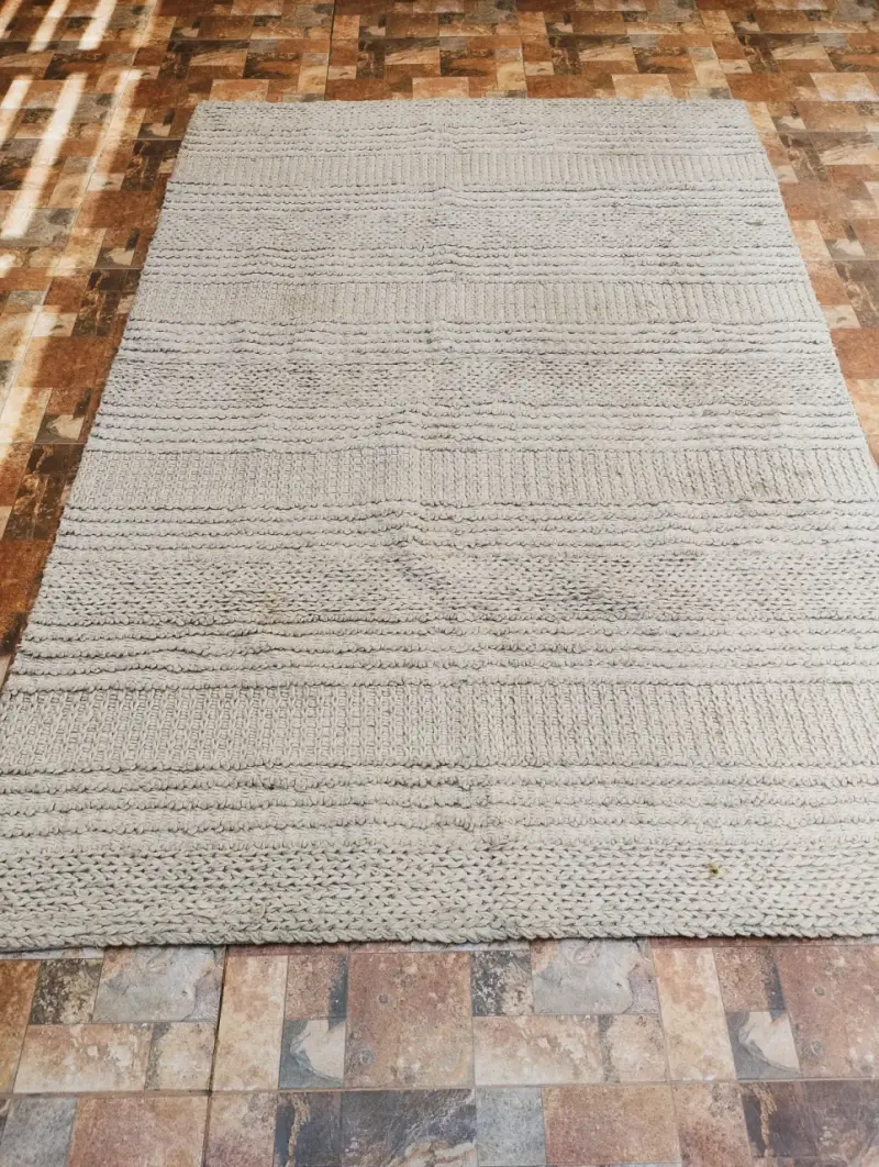 Alfombra grande tejida beige - 2