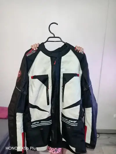 Chaqueta de moto Atrox negra y gris - miniatura 1