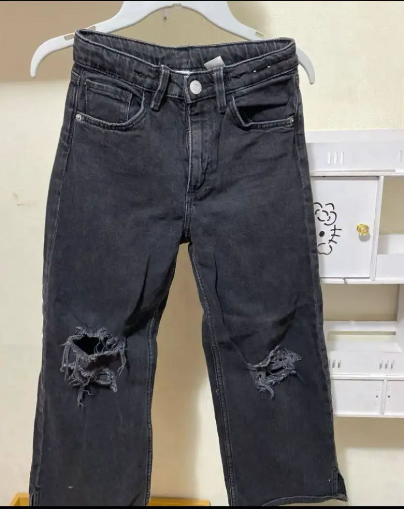 Jeans niña negros desgastados para - 1