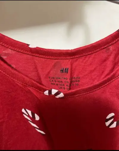 Vestido rojo navideño para niña H&M - miniatura 2